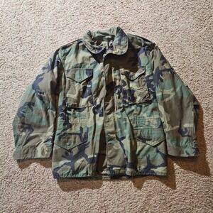 US Army Cold Weather Field Jacket Woodland Camo Men's Medium Regular